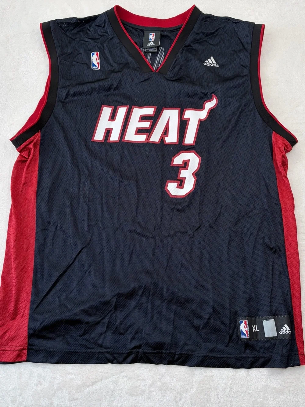 Vintage Adidas Dwyane Wade Miami Heat #3 NBA Jersey XL Throwback Y2K Old School